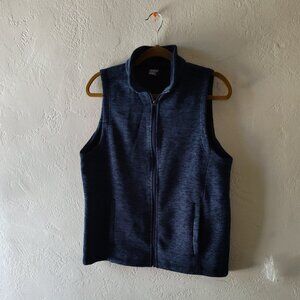 Lands End fleece vest, blue, size Med. (10-12)